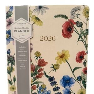 Eccolo Planner 2026 12-Month Weekly & Monthly Planner 10x8” Floral